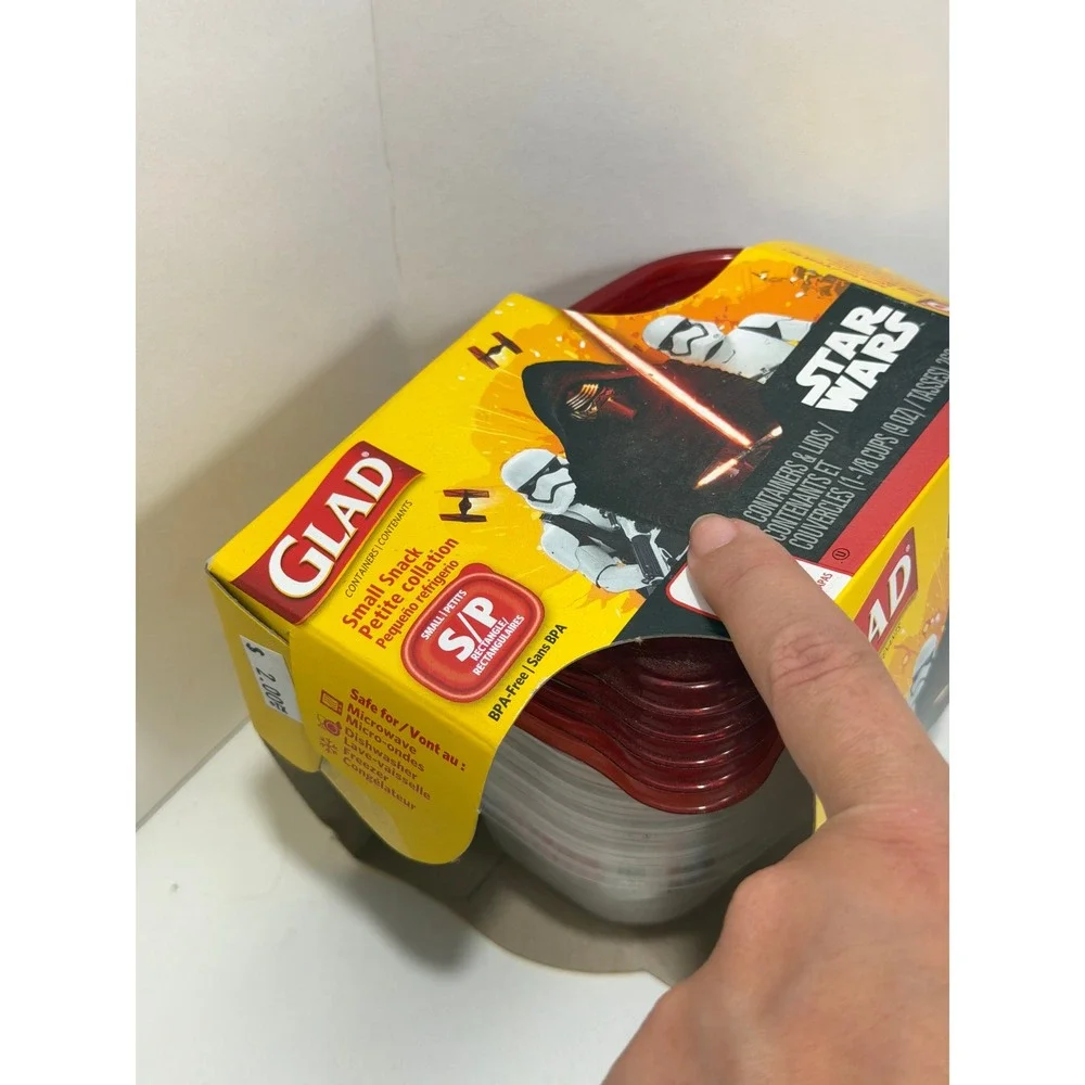 Glad Star Wars Snack Bags 40ct +5 Small‎ Food Storage Containers Set Kylo Ren